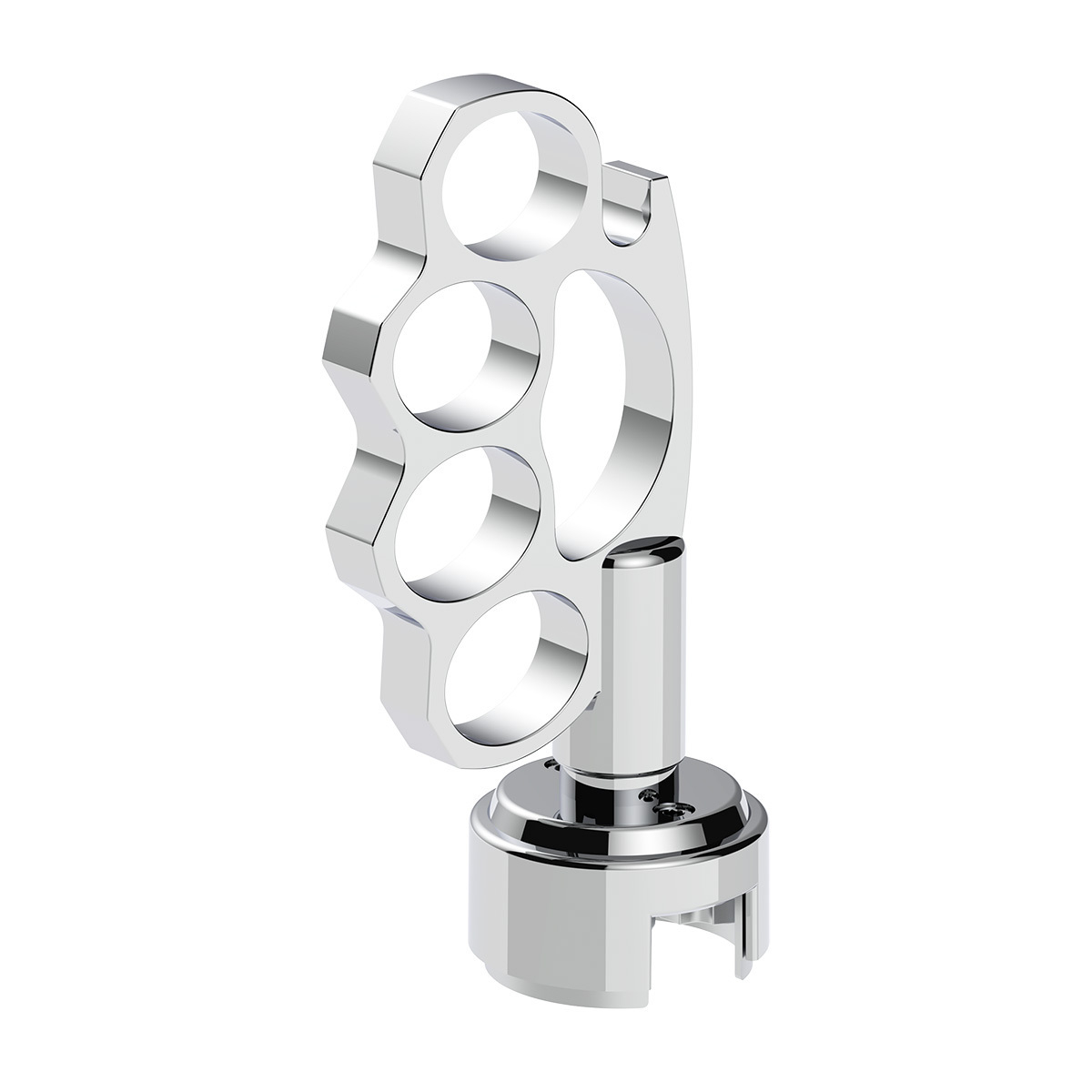 Thread-On Knuckle Gearshift Knob With Chrome 13/15/18 Speed Adapter - Chrome