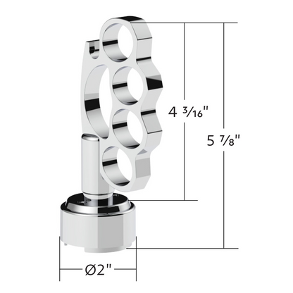 Thread-On Knuckle Gearshift Knob With Chrome 13/15/18 Speed Adapter - Chrome