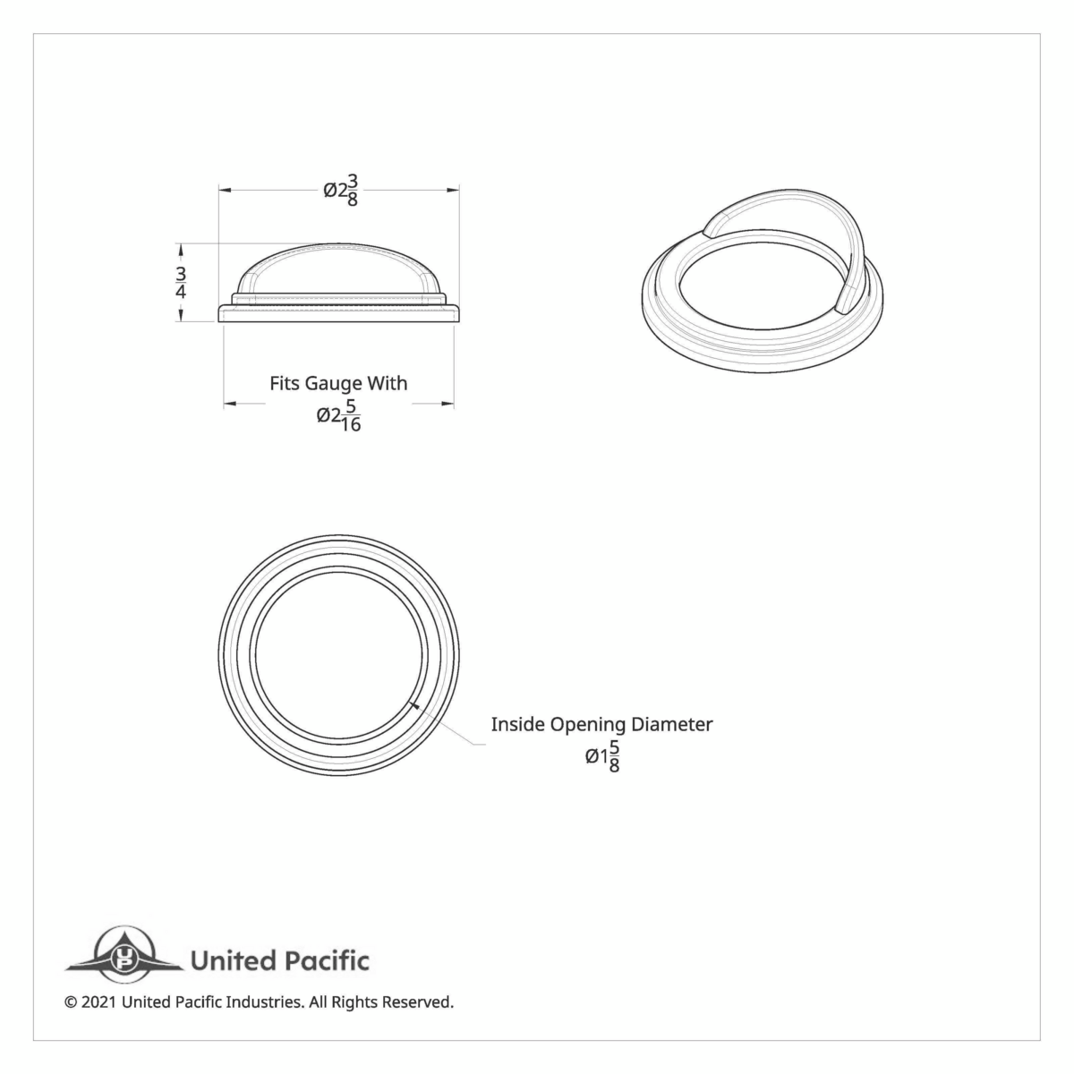 Chrome Small Gauge Cover With Visor For Freightliner
