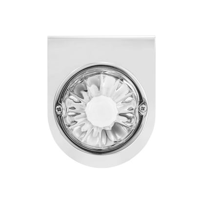 Dual Function Glass Watermelon Light With Stainless Steel Light Bracket Kit With LED Bulb-Red LED/Clear Lens