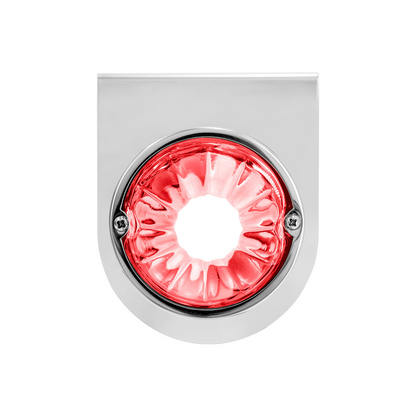 Dual Function Glass Watermelon Light With Stainless Steel Light Bracket Kit With LED Bulb-Red LED/Clear Lens