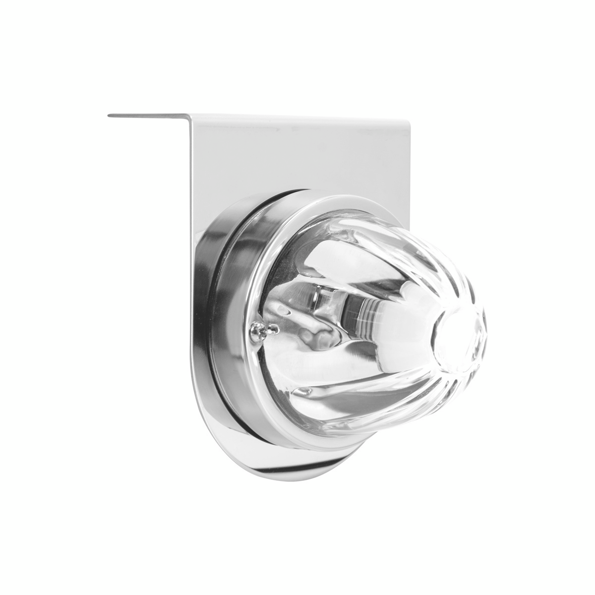 Dual Function Glass Watermelon Light With Stainless Steel Light Bracket Kit With LED Bulb-Red LED/Clear Lens