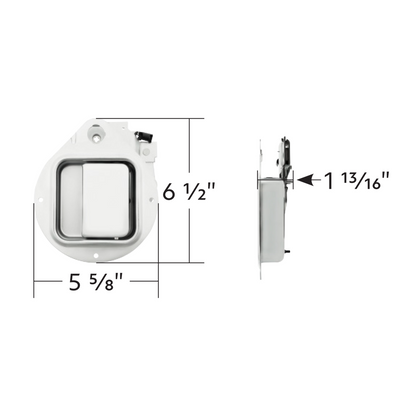 Chrome Exterior Door Handle For 1987-2005 Peterbilt 379/378/385, 1987-2000 377/376/375- Driver