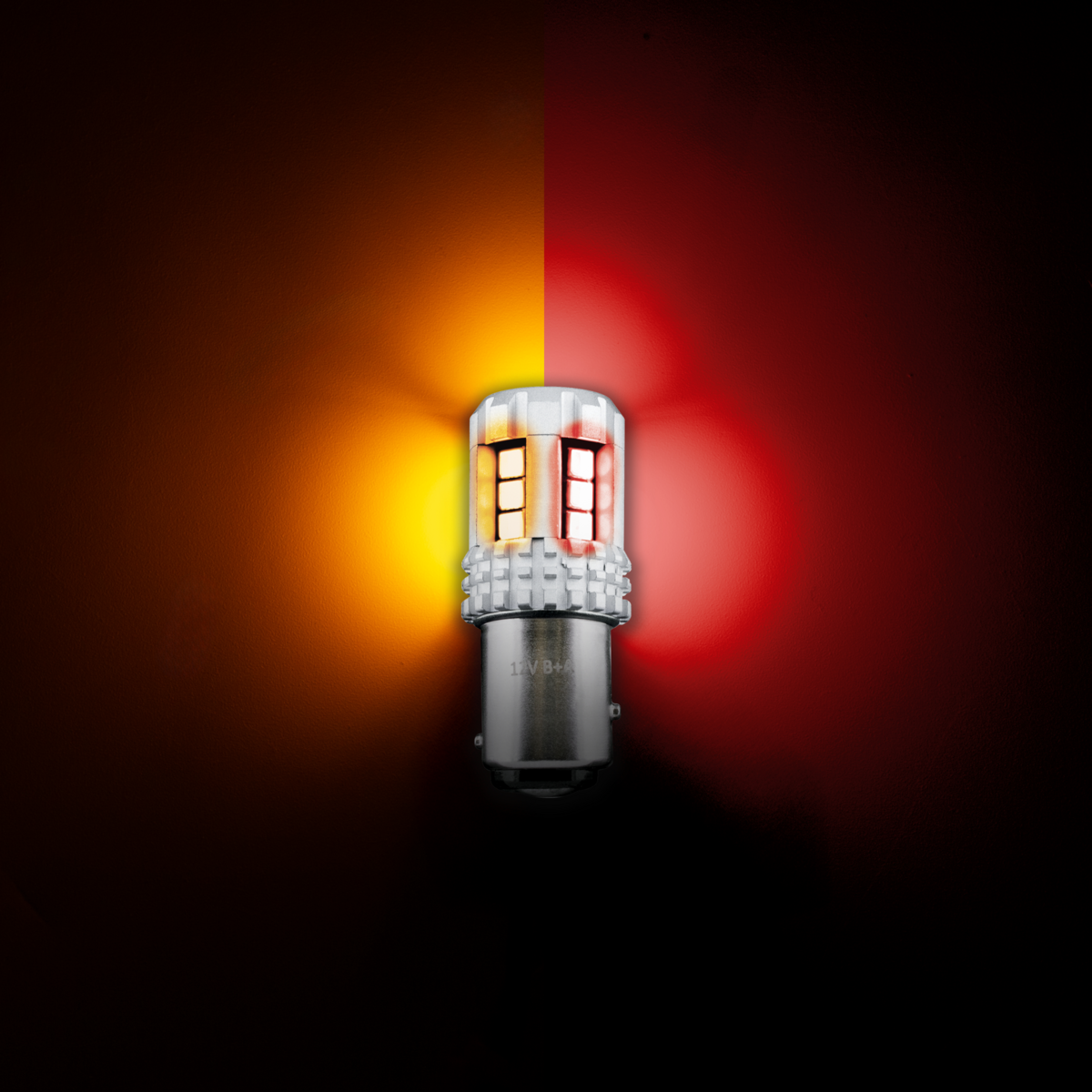360-Degree Double Fury High Power 18 LED 1157 Bulb-Amber & Red LED