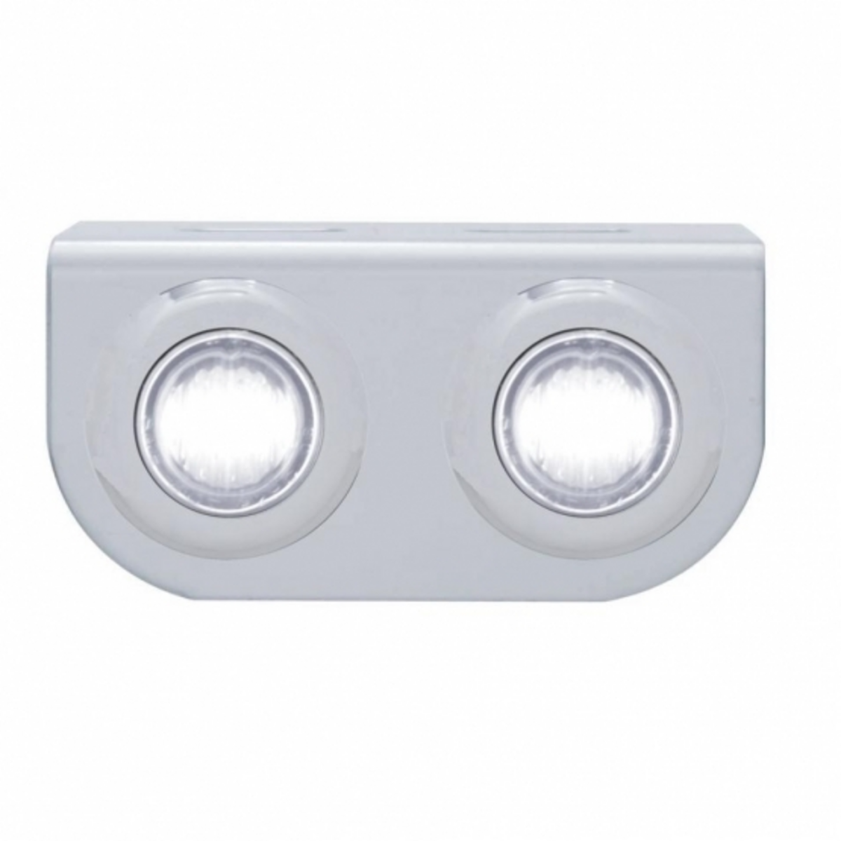 Stainless Light Bracket With 2X 3 LED 3/4" Mini Lights - White LED/Clear Lens
