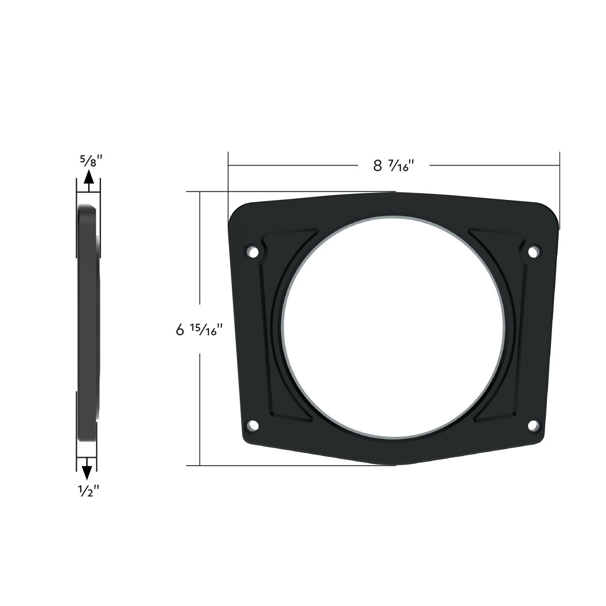 Billet Aluminum Instrument Gauge Bezel For 1966-1977 Ford Bronco-Black Anodized