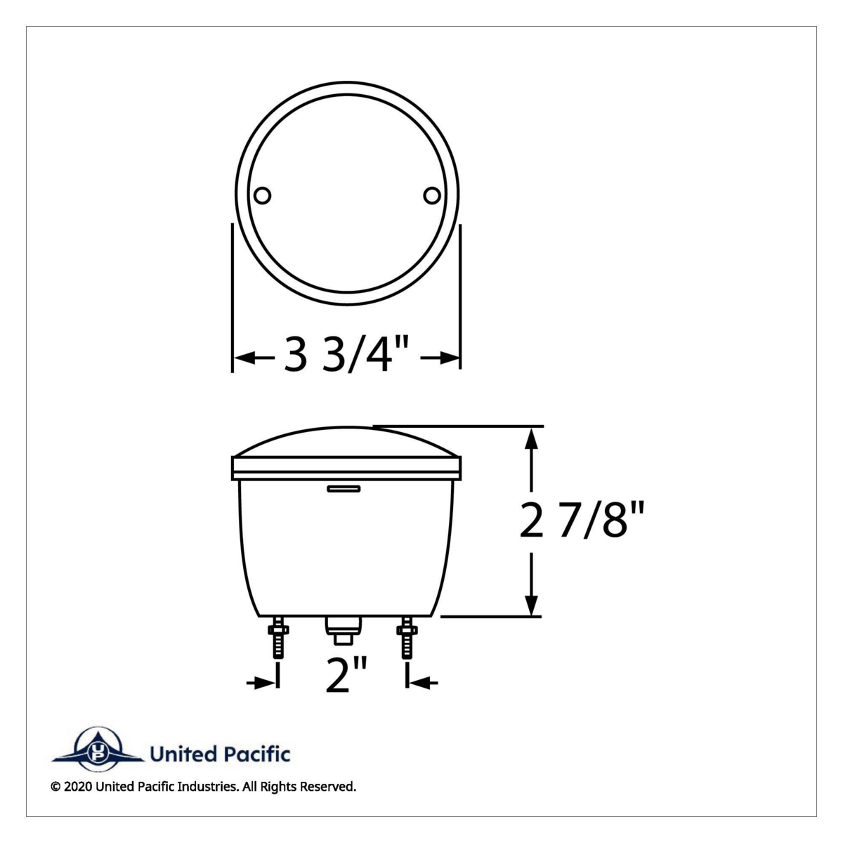 Universal Stud-Mount Light With License Light (Stop, Turn & Tail)