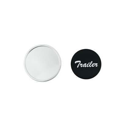 Aluminum Screw-On Air Valve Knob With Glossy Trailer Script Sticker - Black Sticker