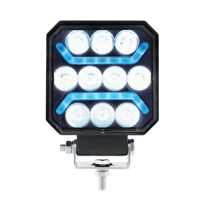 11 LED High Power LED Work Light With "U" Light Guide-Blue