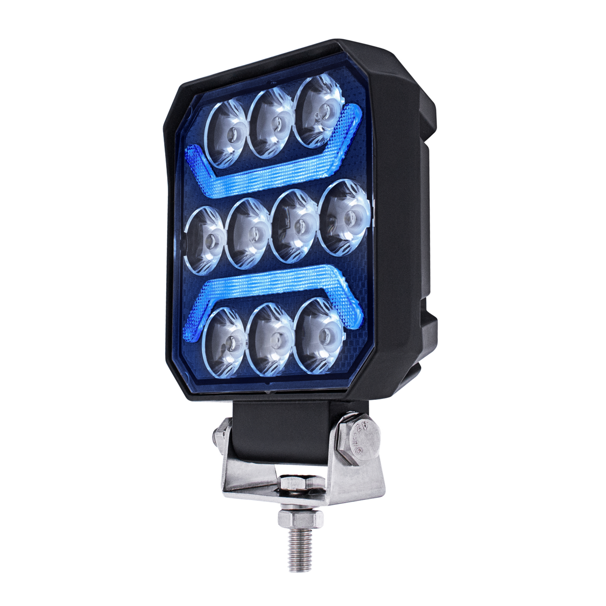 11 LED High Power LED Work Light With "U" Light Guide-Blue