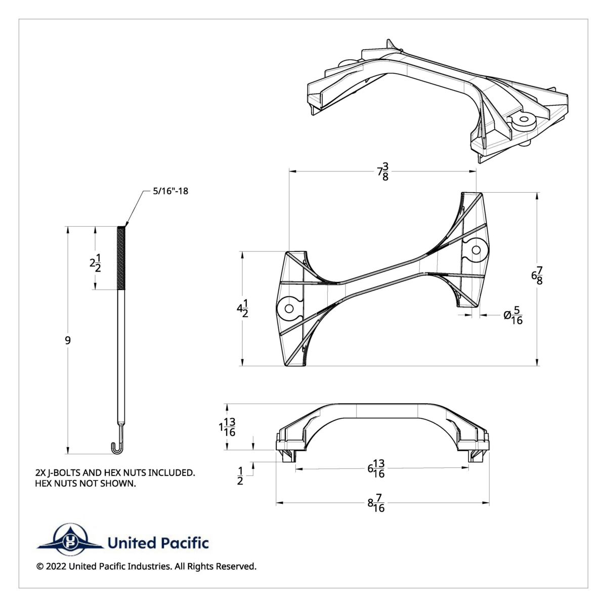Black Polymer Battery Hold Down Bracket For Ford Bronco (1978-79) & Truck (1973-79)