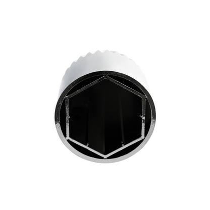 1-1/2" X 4-3/8" Chrome Plastic Razor Nut Cover - Push-On (Bulk)