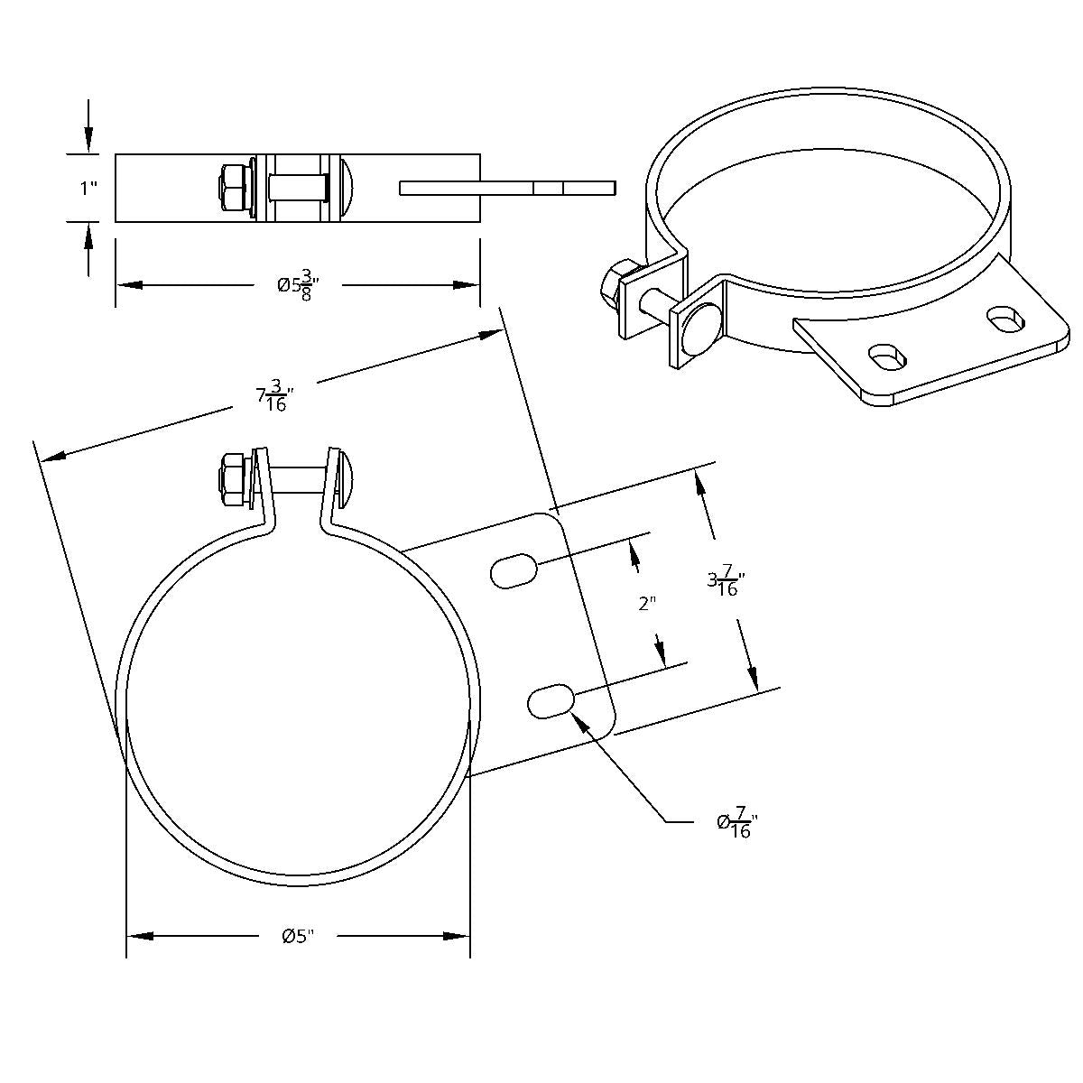5" Chrome Exhaust Clamp For Peterbilt