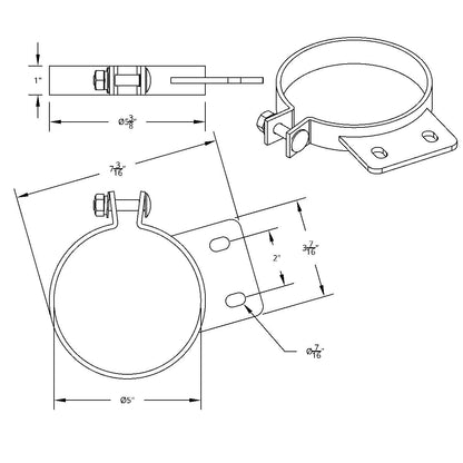 5" Chrome Exhaust Clamp For Peterbilt