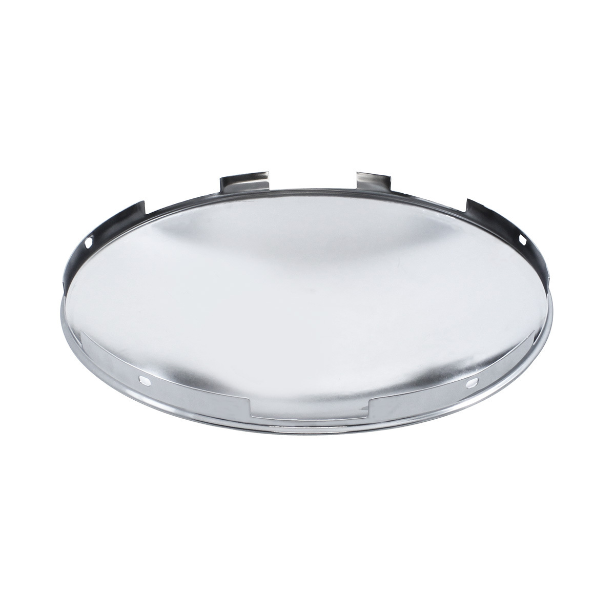 6 Uneven Notched Chrome Dome Front Hubcap - 7/16" Lip