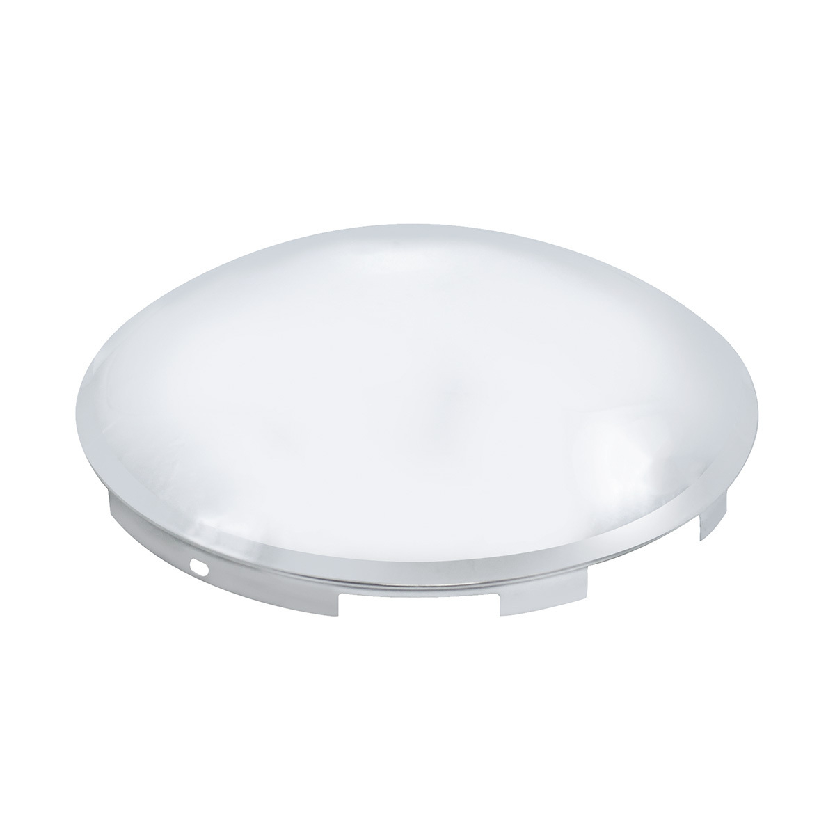 6 Uneven Notched Chrome Dome Front Hubcap - 7/16" Lip