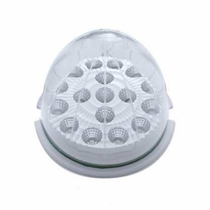 Fog Light Cover With Amber LED Clear Style Reflector Light & Visor For 2007-17 KW T660- Driver -Clear Lens