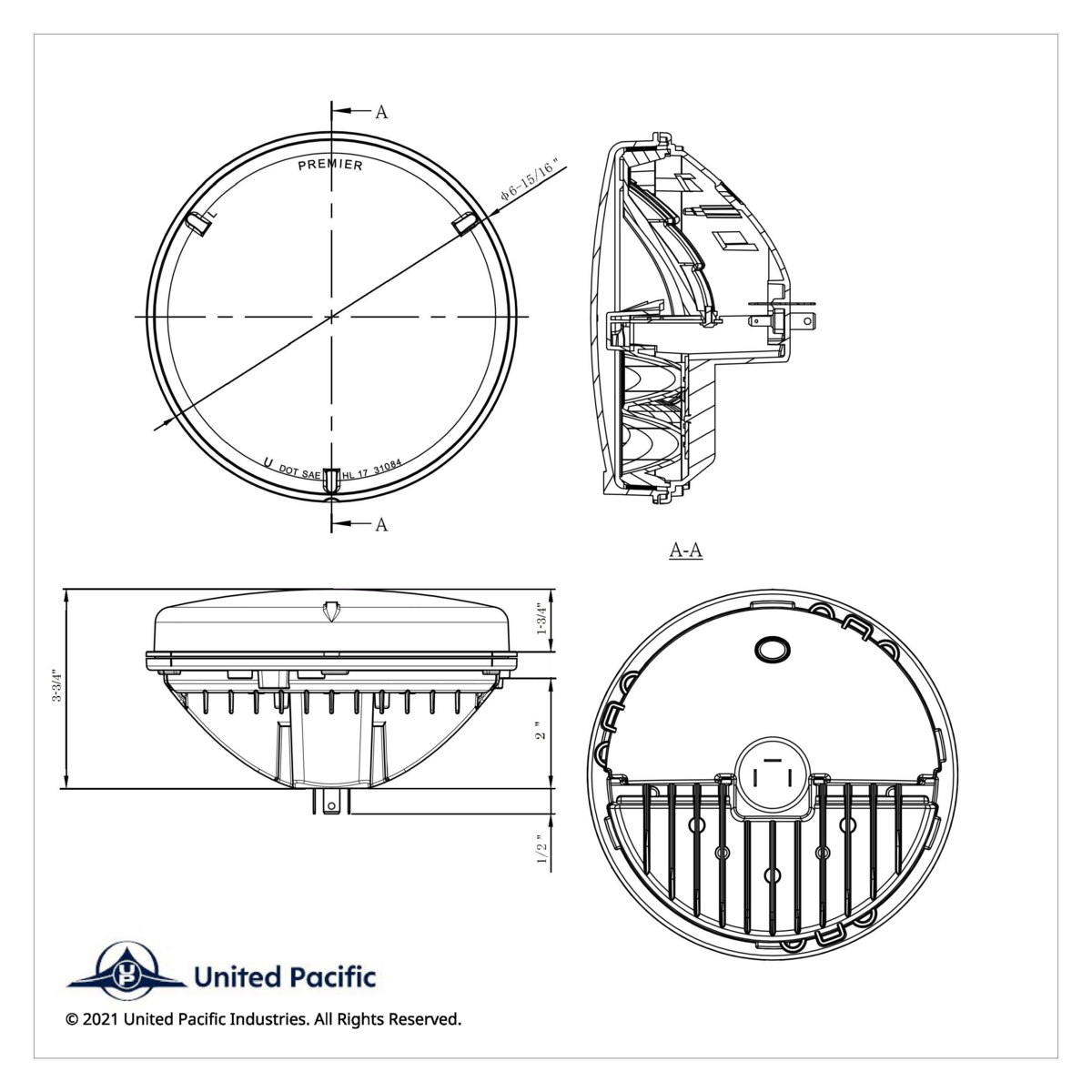 ULTRALIT - High Power LED 7" Headlight