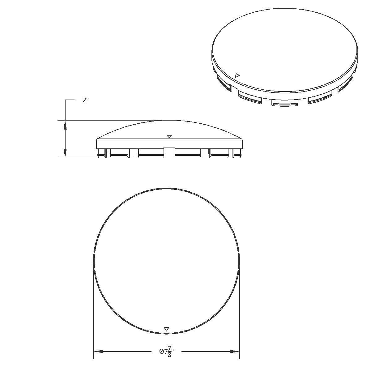 Dome Front Hubcap Only