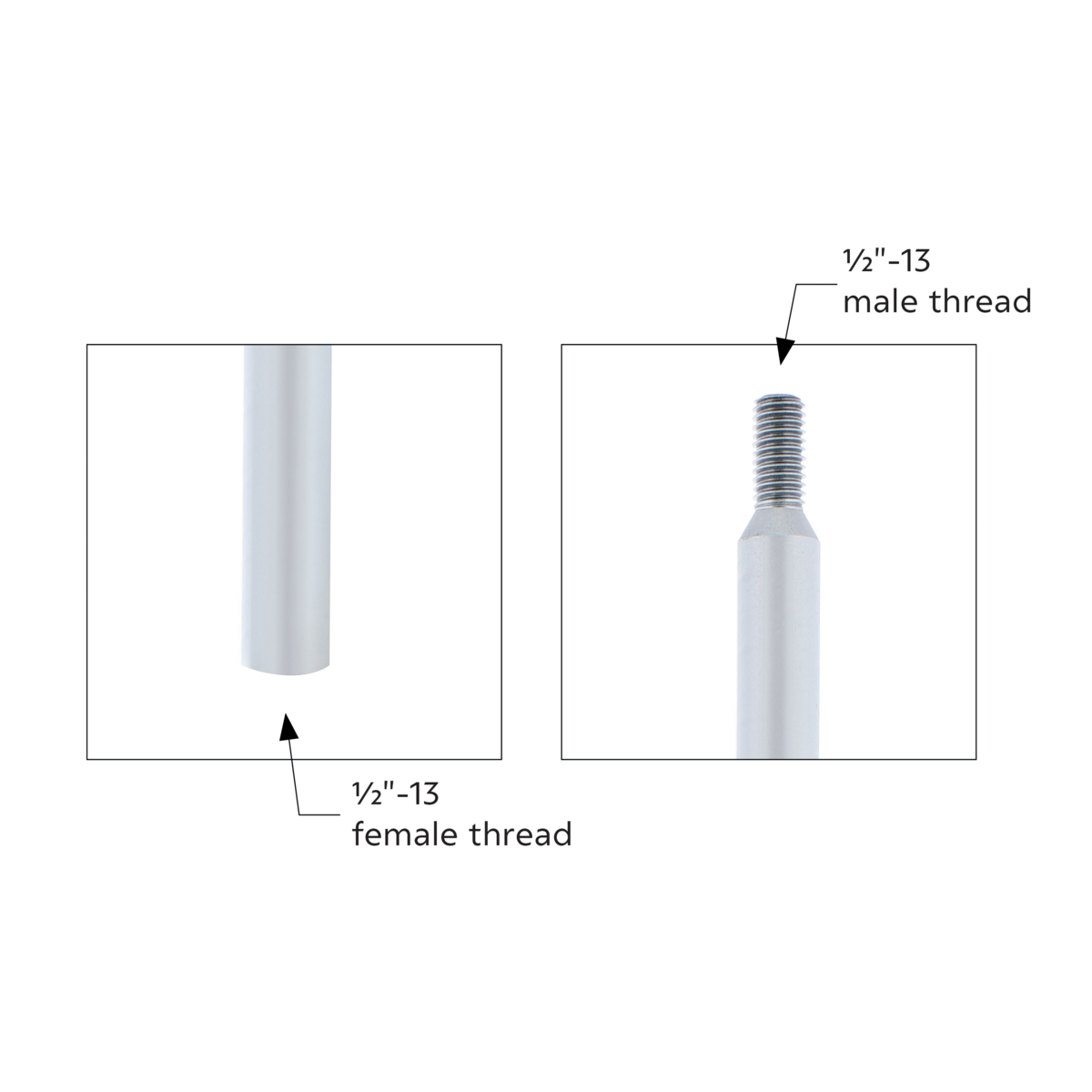 12" Shifter Shaft Extension - Liquid Silver