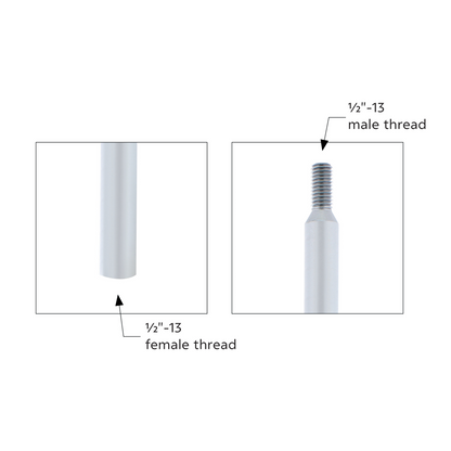 12" Shifter Shaft Extension - Liquid Silver