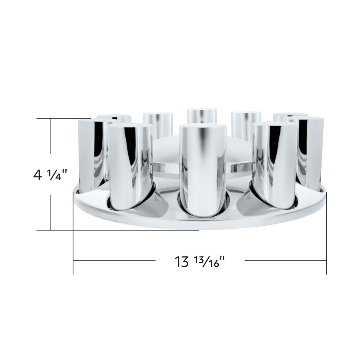 Chrome Plastic Dome Front Axle Cover With 33mm Standard Thread-On Tall Cylinder Nut Covers