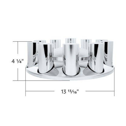 Chrome Plastic Dome Front Axle Cover With 33mm Standard Thread-On Tall Cylinder Nut Covers