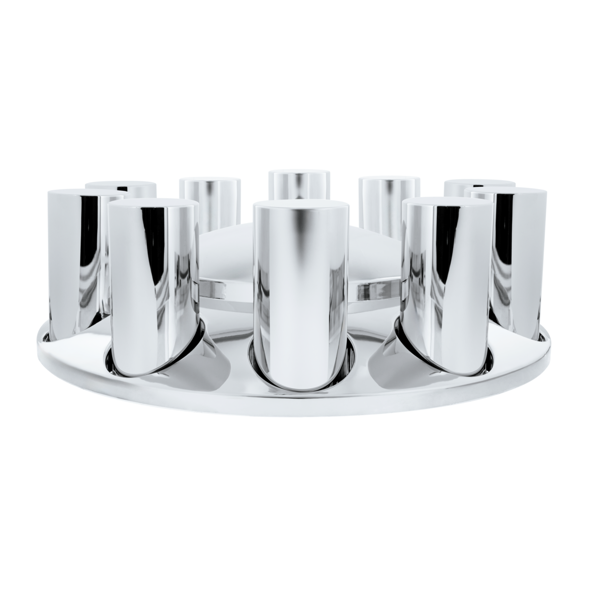 Chrome Plastic Dome Front Axle Cover With 33mm Standard Thread-On Tall Cylinder Nut Covers