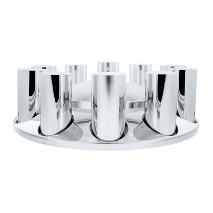 Chrome Plastic Dome Front Axle Cover With 33mm Standard Thread-On Tall Cylinder Nut Covers