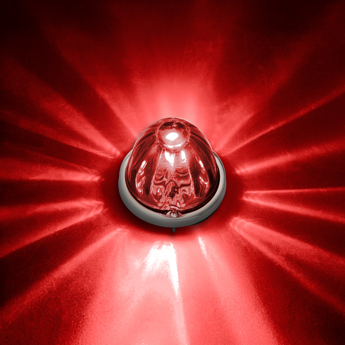 UltraBurst Glass Watermelon Flush Mount Kit With 18 LED Bulb-Red LED/Red Lens