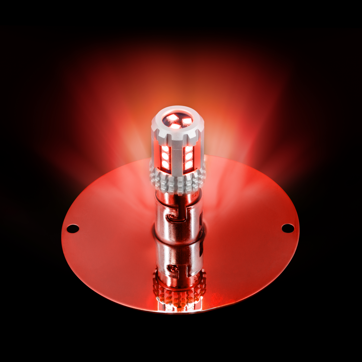 UltraBurst Glass Watermelon Flush Mount Kit With 18 LED Bulb-Red LED/Red Lens