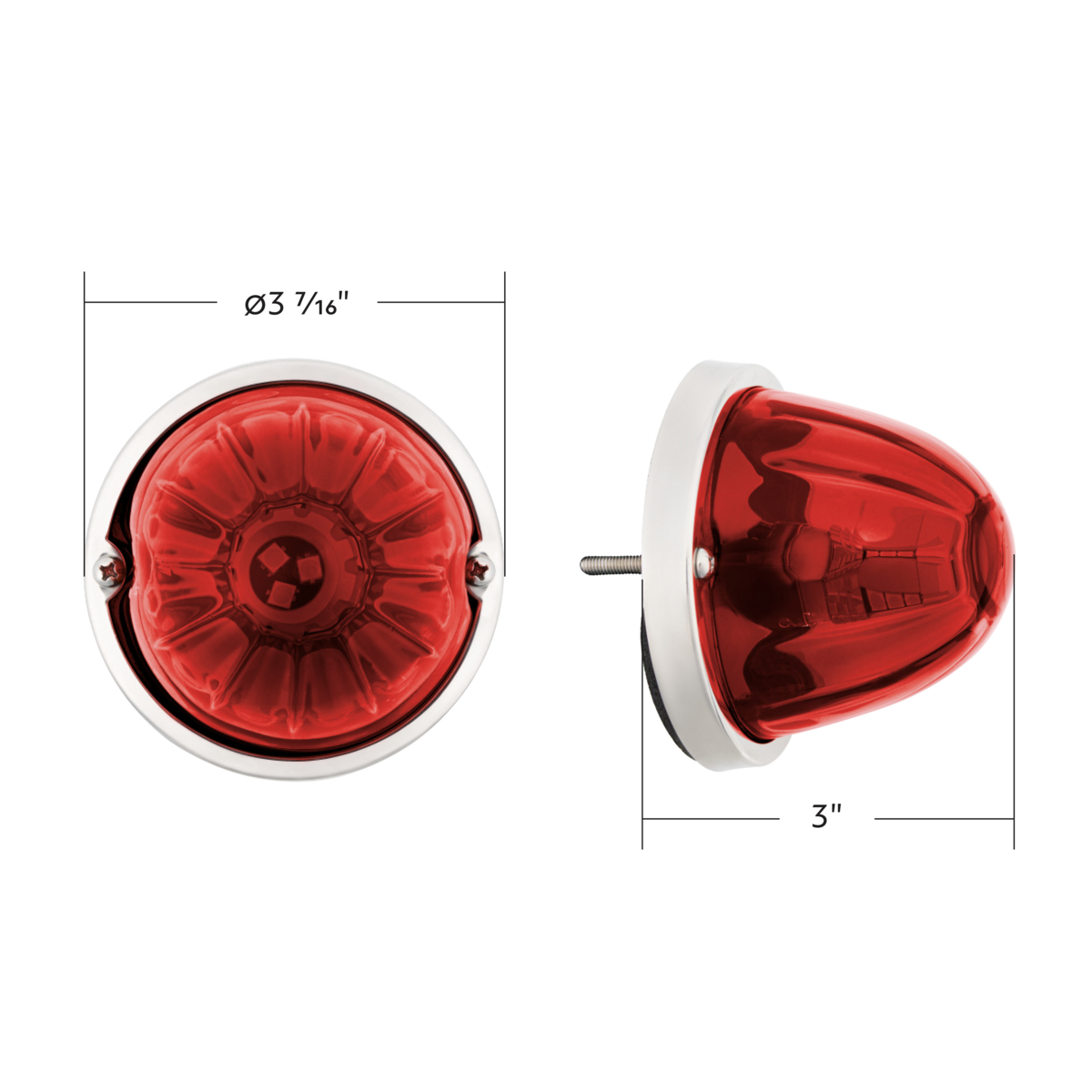UltraBurst Glass Watermelon Flush Mount Kit With 18 LED Bulb-Red LED/Red Lens