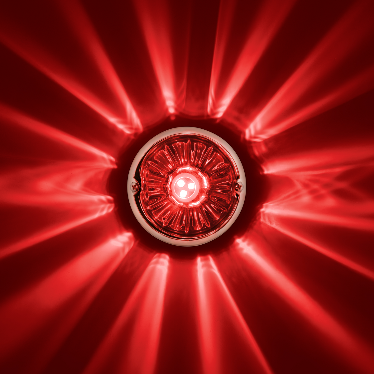 UltraBurst Glass Watermelon Flush Mount Kit With 18 LED Bulb-Red LED/Red Lens