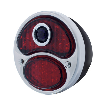 LED 12V Tail Light Assembly With Black Housing & Blue Dot For 1928-31 Ford Model A - R/H