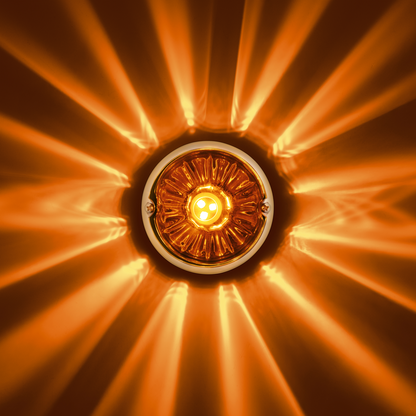 UltraBurst Glass Watermelon Flush Mount Kit With 18 LED Bulb-Amber LED/Dark Amber Lens