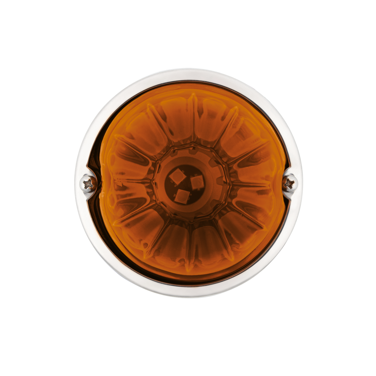 UltraBurst Glass Watermelon Flush Mount Kit With 18 LED Bulb-Amber LED/Dark Amber Lens