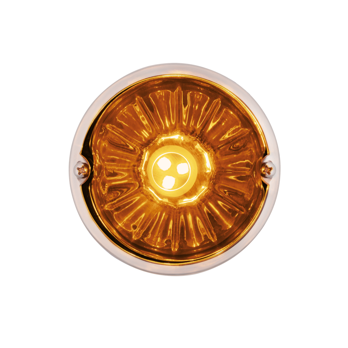 UltraBurst Glass Watermelon Flush Mount Kit With 18 LED Bulb-Amber LED/Dark Amber Lens