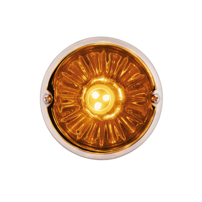 UltraBurst Glass Watermelon Flush Mount Kit With 18 LED Bulb-Amber LED/Dark Amber Lens