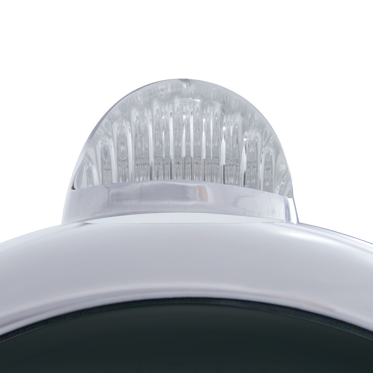 Stainless Steel Guide 682-C Headlight No Bulb With Dual Mode LED Signal - Clear Lens
