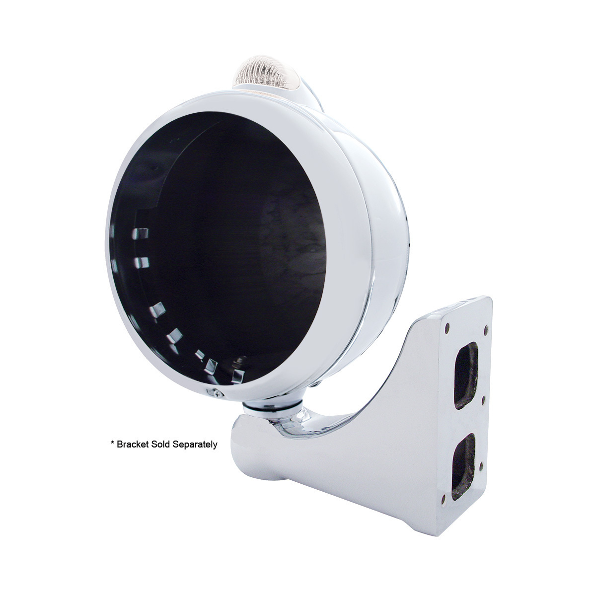 Stainless Steel Guide 682-C Headlight No Bulb With Dual Mode LED Signal - Clear Lens