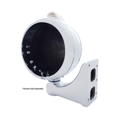 Stainless Steel Guide 682-C Headlight No Bulb With Dual Mode LED Signal - Clear Lens