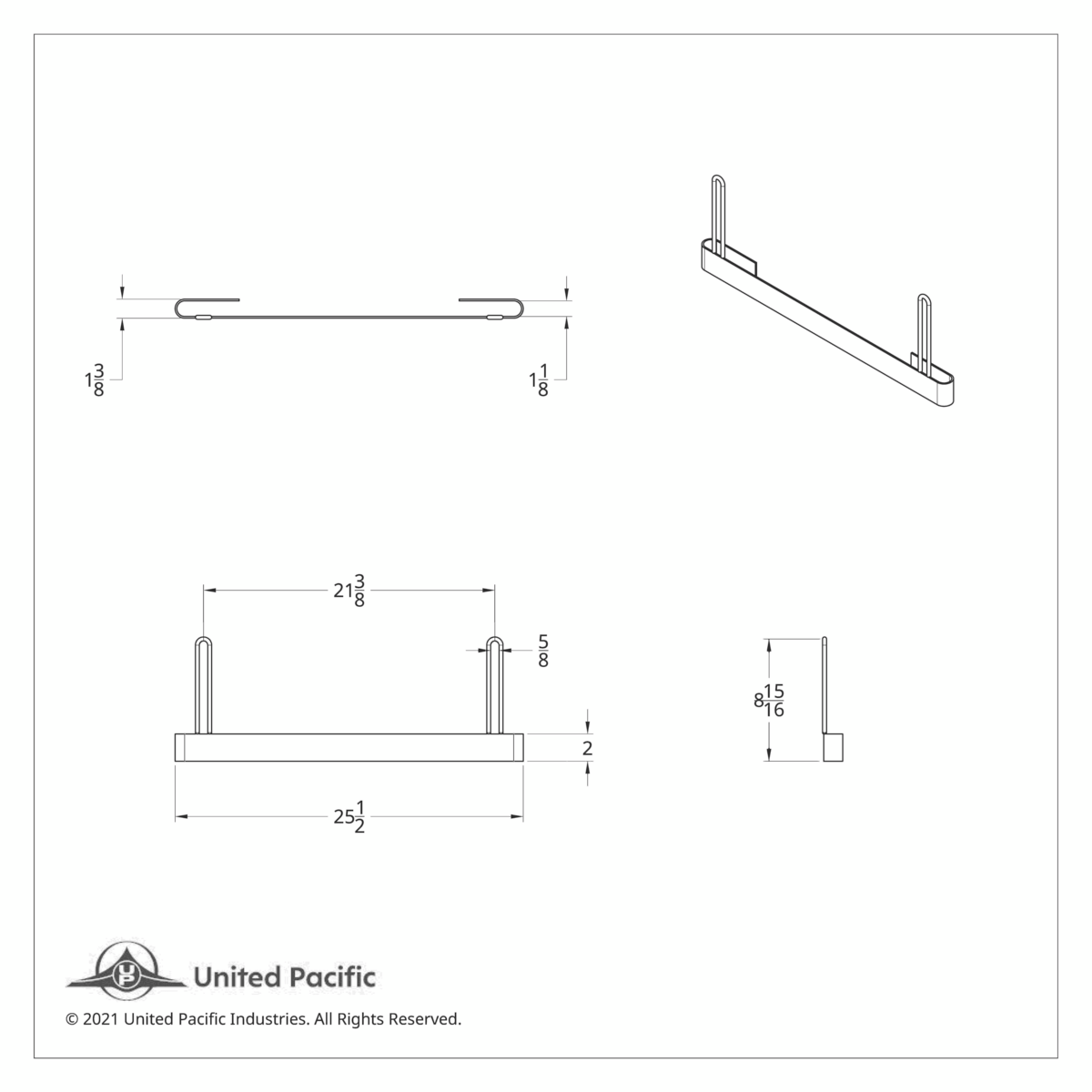 Chrome Anti-Sail Bracket With 2" Bottom - Peterbilt Battery Box
