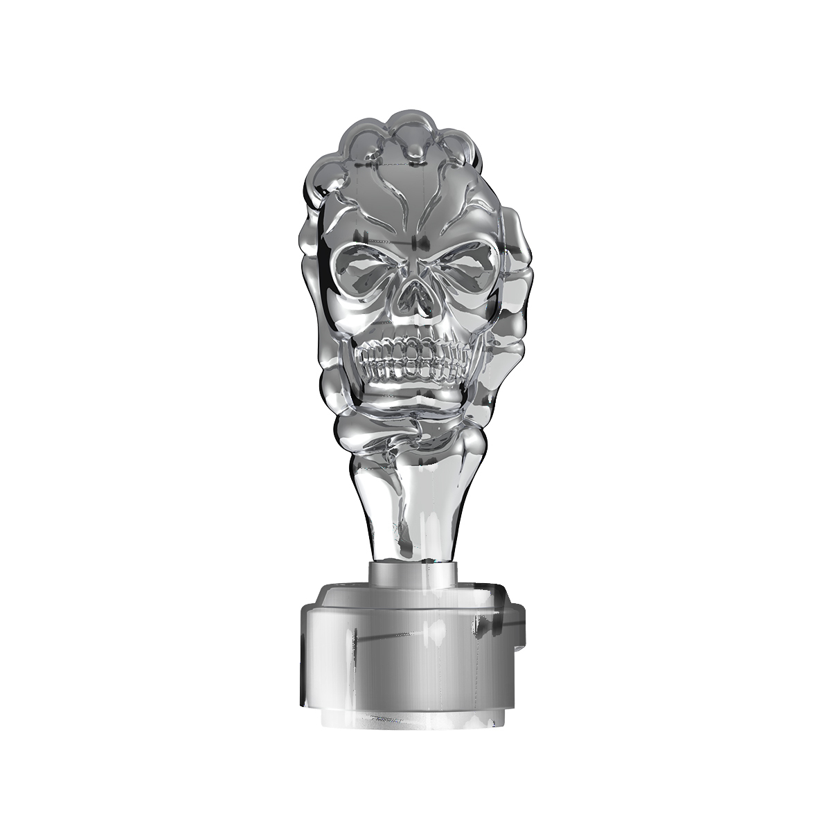 Thread-On Skull Gearshift Knob With 13/15/18 Speed Adapter - Chrome