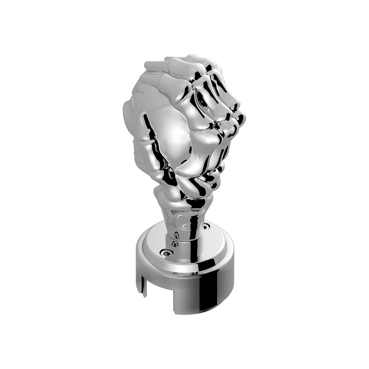 Thread-On Skull Gearshift Knob With 13/15/18 Speed Adapter - Chrome