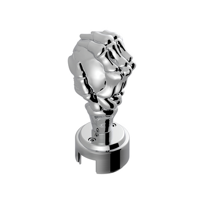 Thread-On Skull Gearshift Knob With 13/15/18 Speed Adapter - Chrome