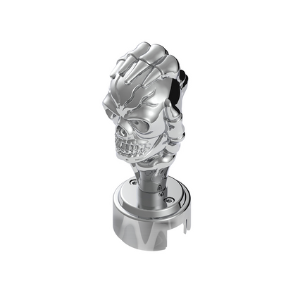 Thread-On Skull Gearshift Knob With 13/15/18 Speed Adapter - Chrome
