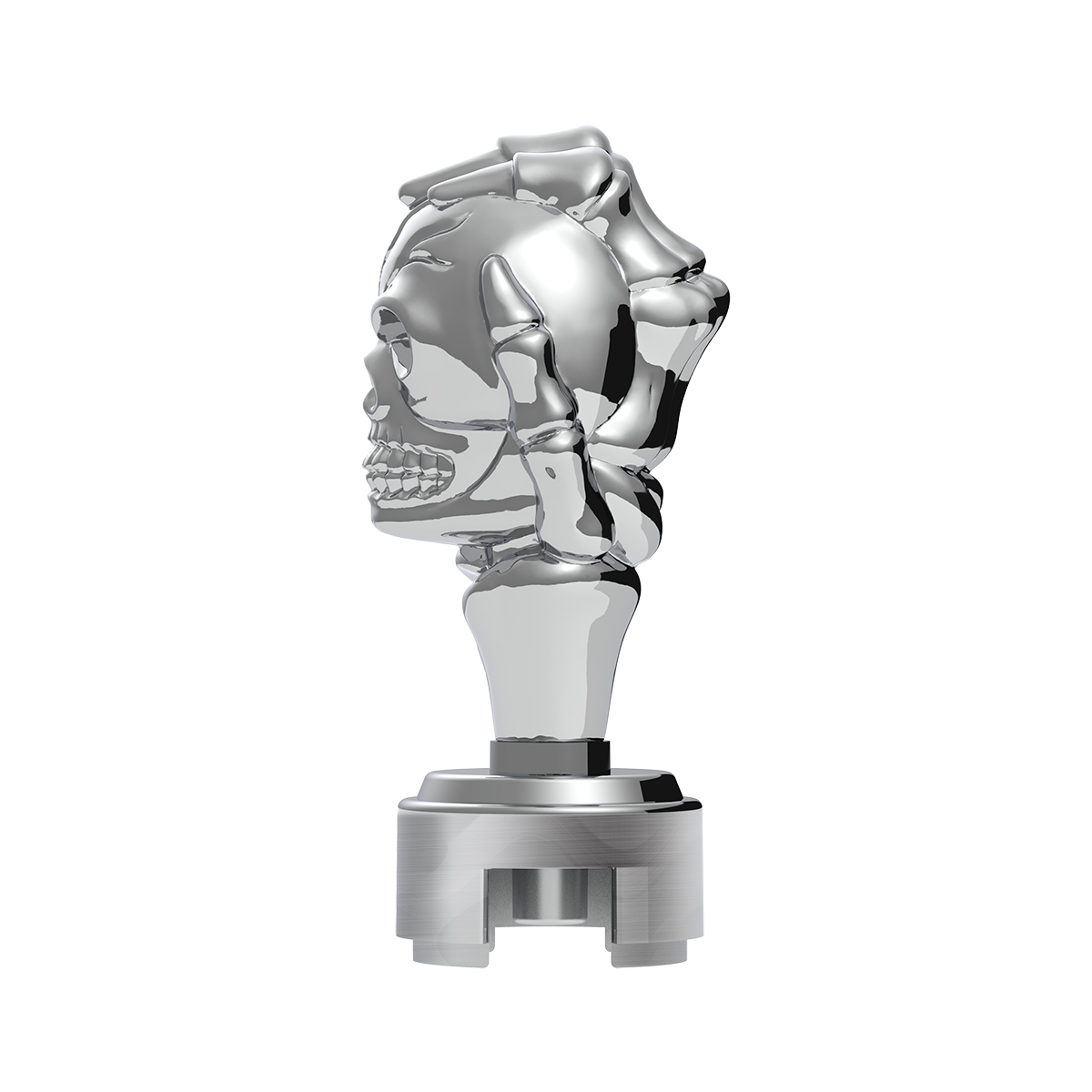 Thread-On Skull Gearshift Knob With 13/15/18 Speed Adapter - Chrome