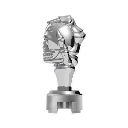 Thread-On Skull Gearshift Knob With 13/15/18 Speed Adapter - Chrome
