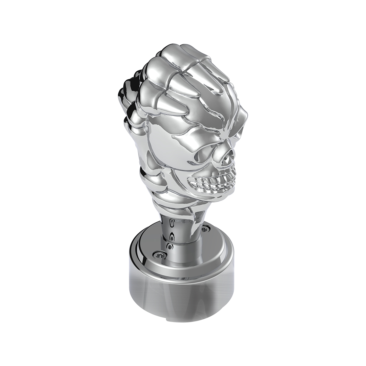 Thread-On Skull Gearshift Knob With 13/15/18 Speed Adapter - Chrome