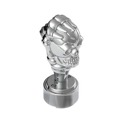 Thread-On Skull Gearshift Knob With 13/15/18 Speed Adapter - Chrome